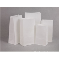 Bolsa de embalaje de papel Kraft blanco de fondo plano